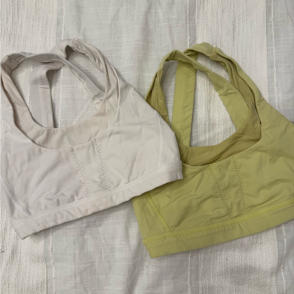 Lululemon Sports Bra Bundle Size 2 | White & Lime Green – Light Support
